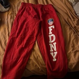 BFDNY Red Sweatpants with Elastic Waistband